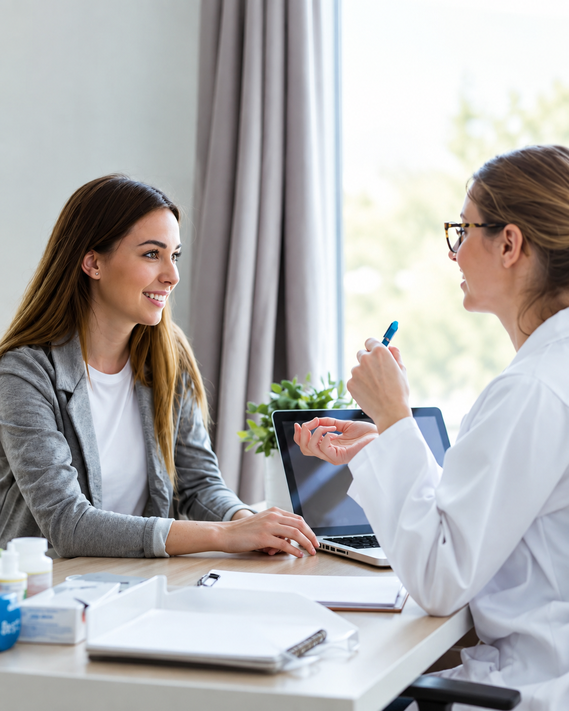 Clinician discussing a medical weight management plan with a patient
