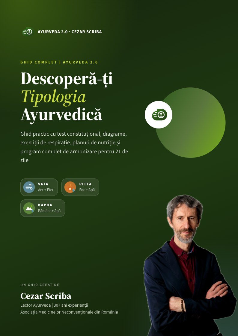 Ghidul complet „Descoperă-ți tipologia ayurvedică”