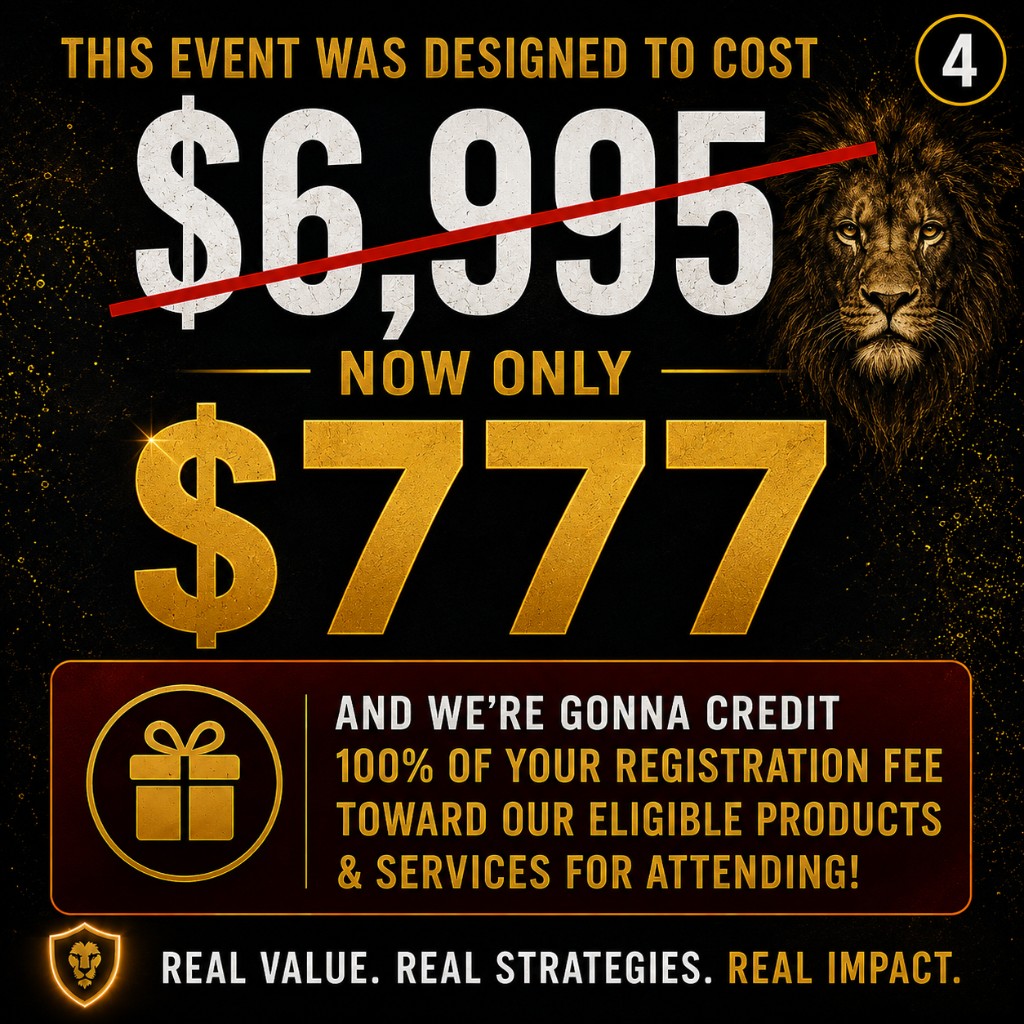 One-time investment $777 with attendance credit
