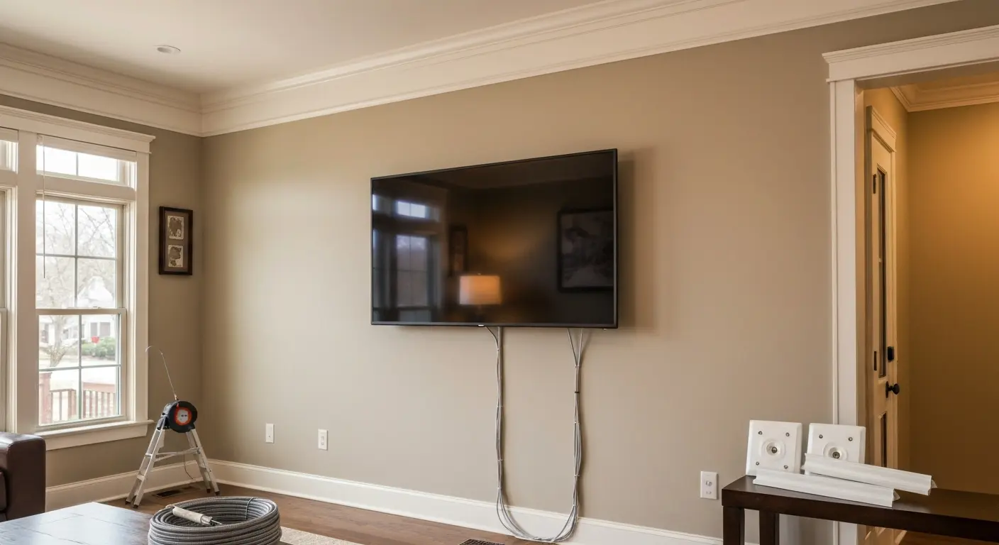 In-wall TV cable routing