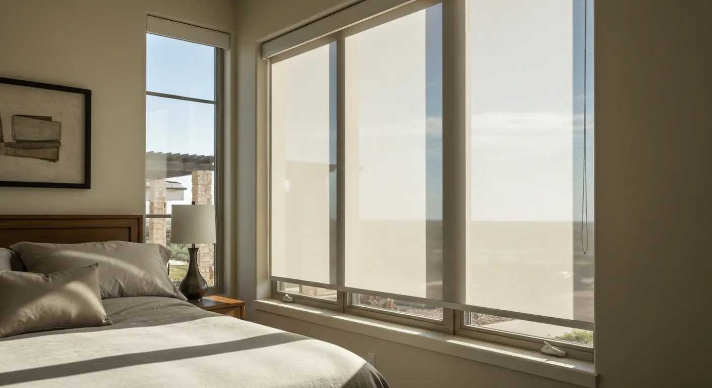 Motorized shade system installed in Laredo residence