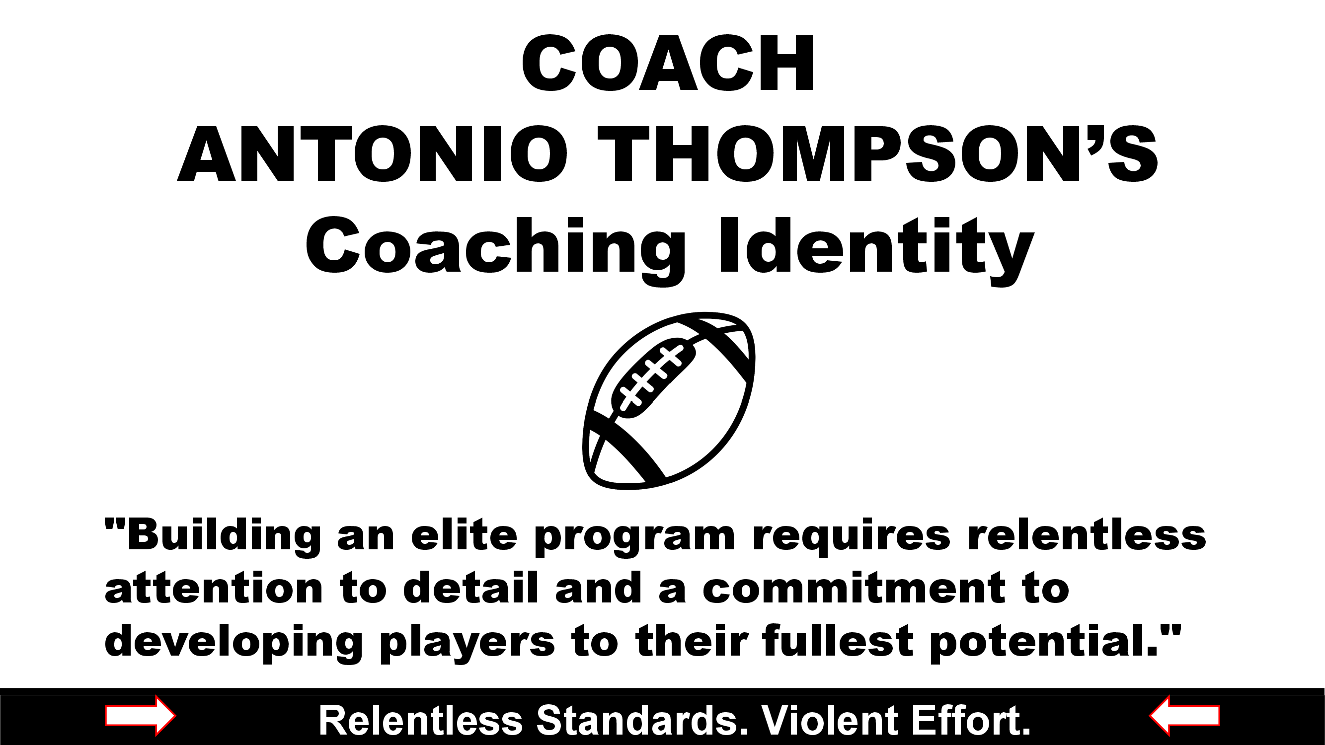 The Coach Antonio Thompson's: Coaching Identity
