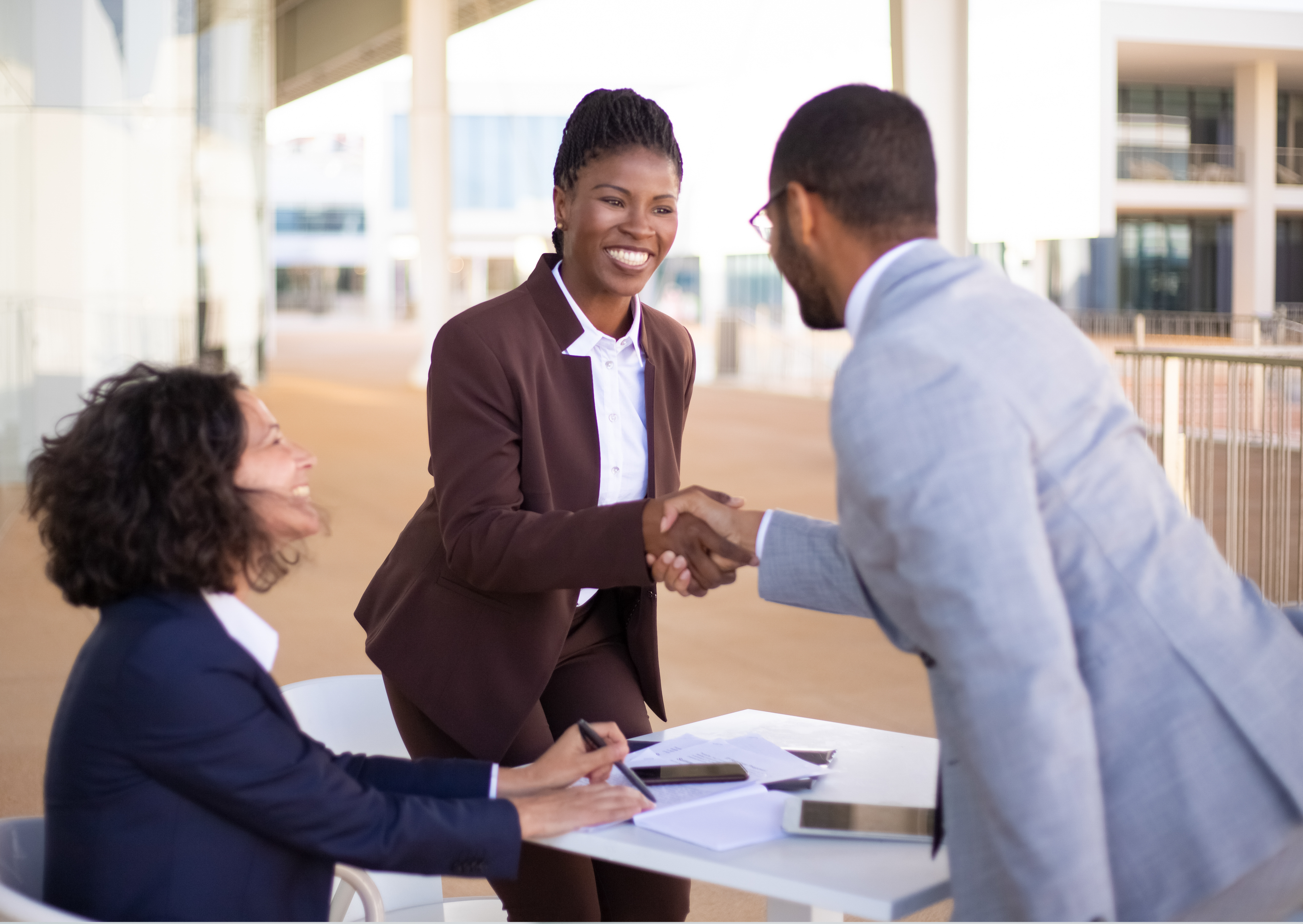 two person handshaking