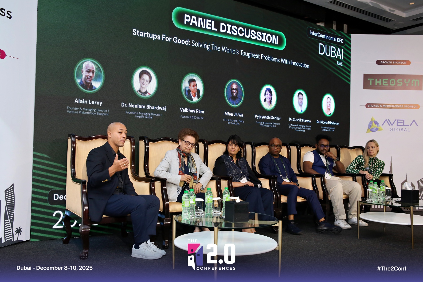 Alain Leroy speaking on a panel at Founder 2.0 Conference Dubai discussing startups for good and social impact innovation Alain Leroy speaking on a panel at Founder 2.0 Conference Dubai discussing startups for good and social impact innovation
