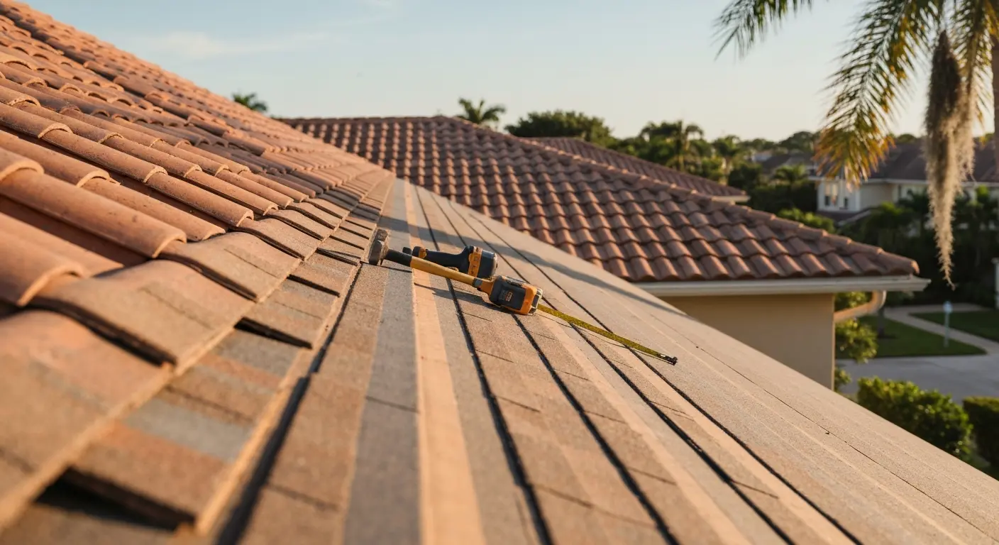 Roof repair in Naples residential home