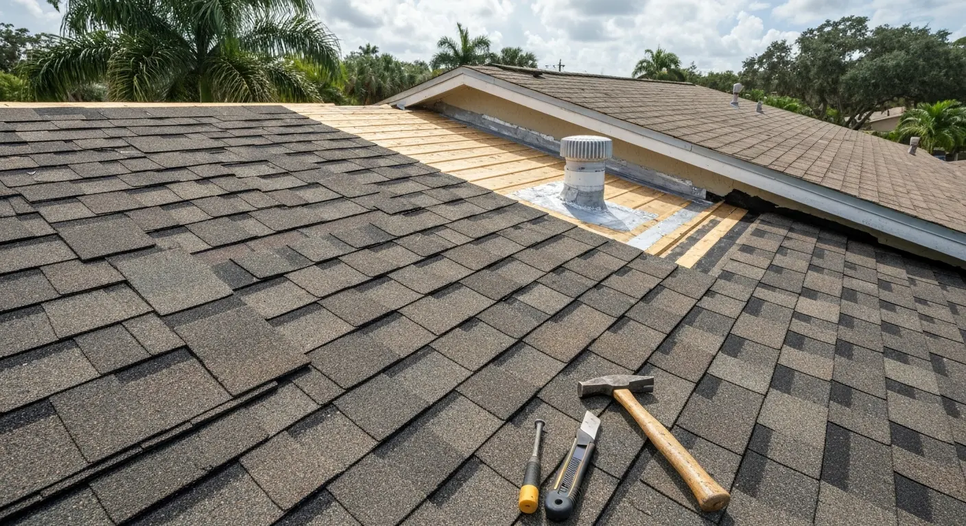 Storm damage roof repair