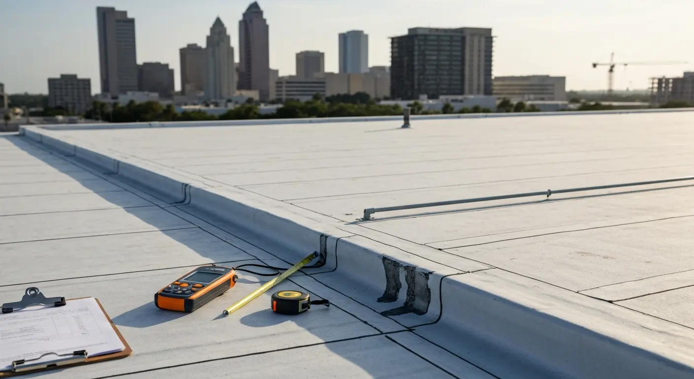 Commercial flat roof inspection