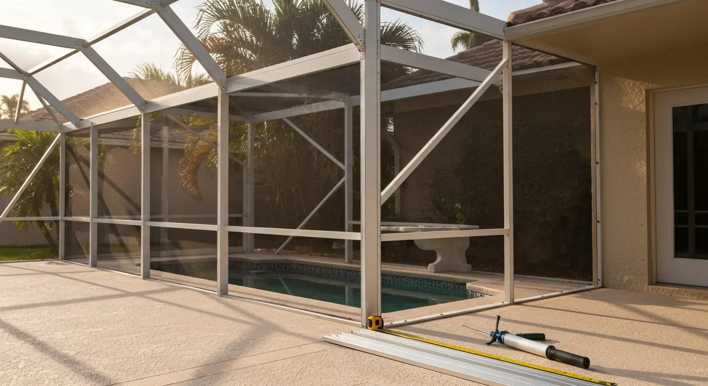 Pool screen enclosure project