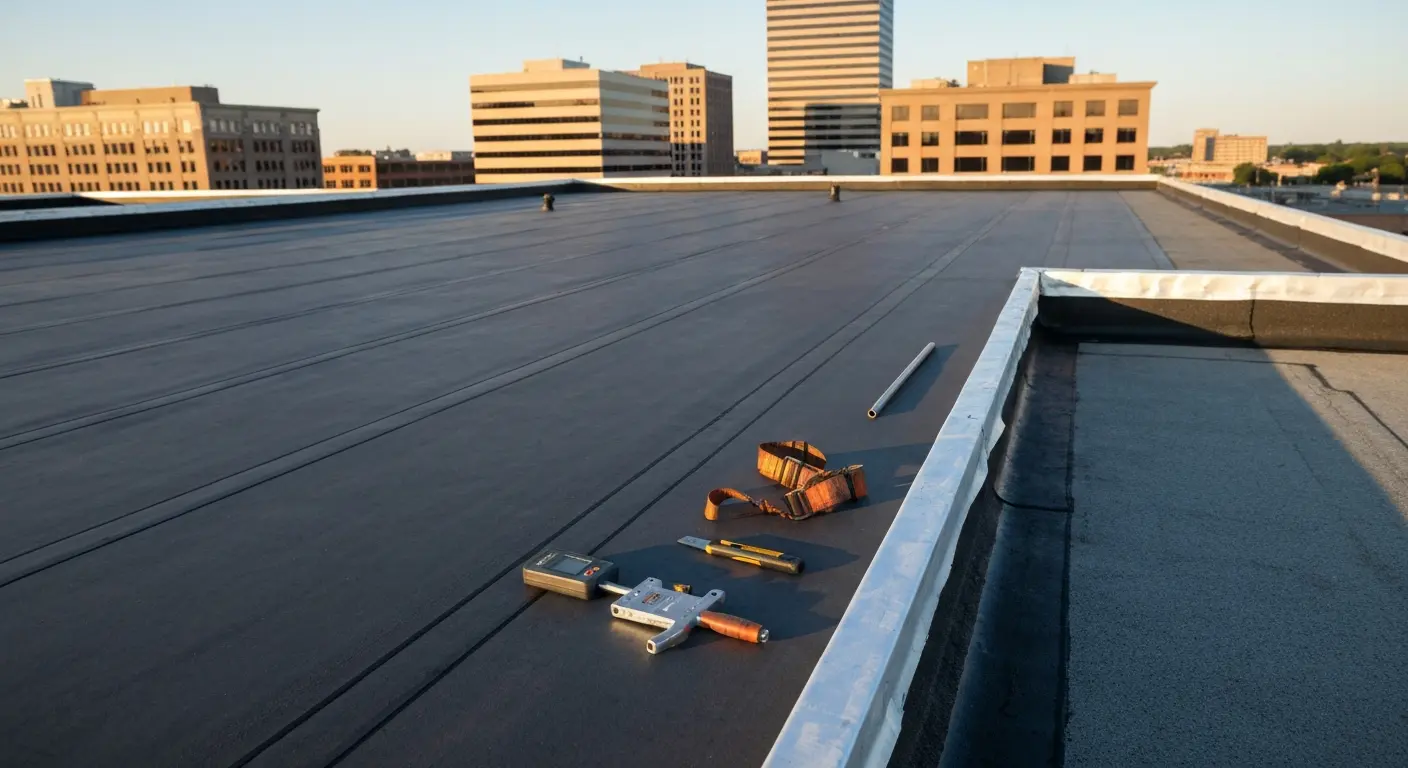 Commercial flat roof installation