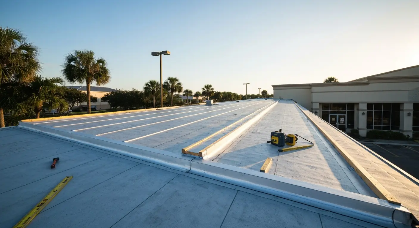 Commercial roof installation