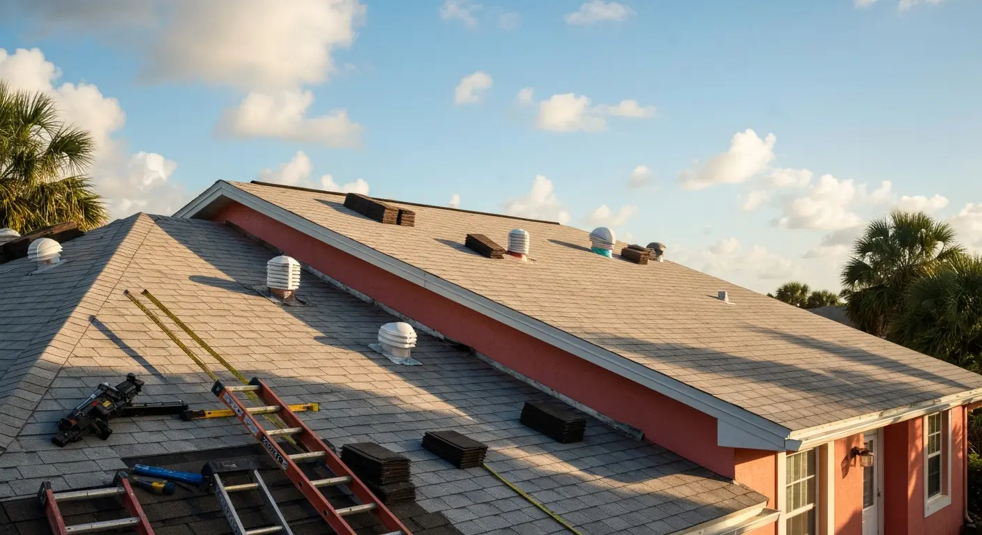 Storm damage roof repair in Venice