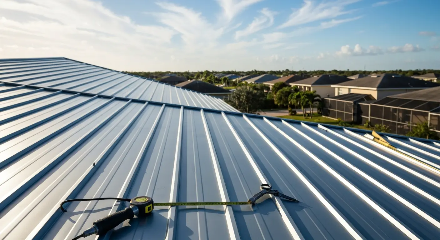 Metal roof installation in Lely Florida