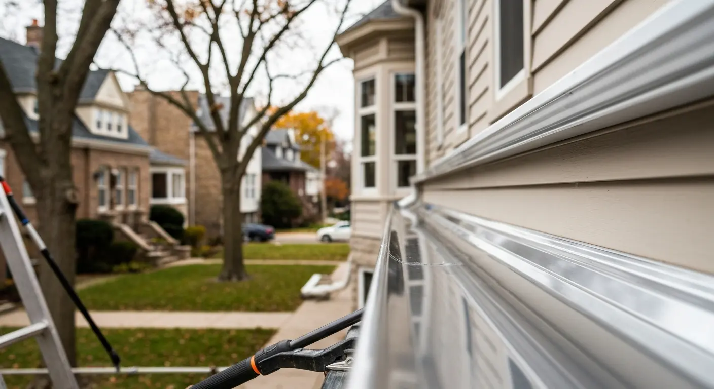 Seamless aluminum gutter installation