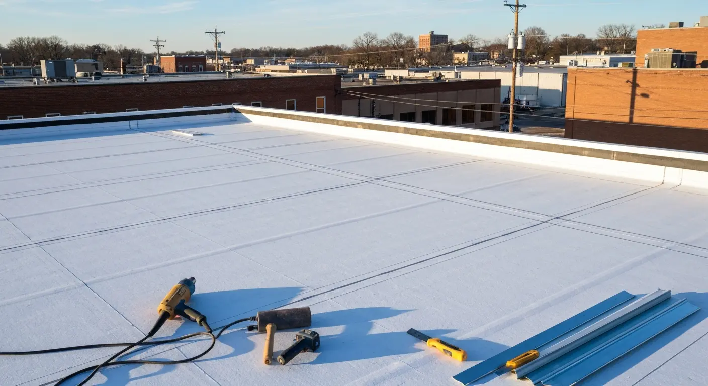 Commercial roof installation