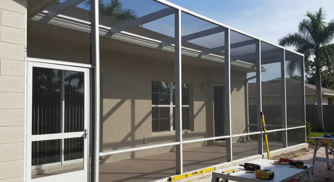 Patio enclosure construction