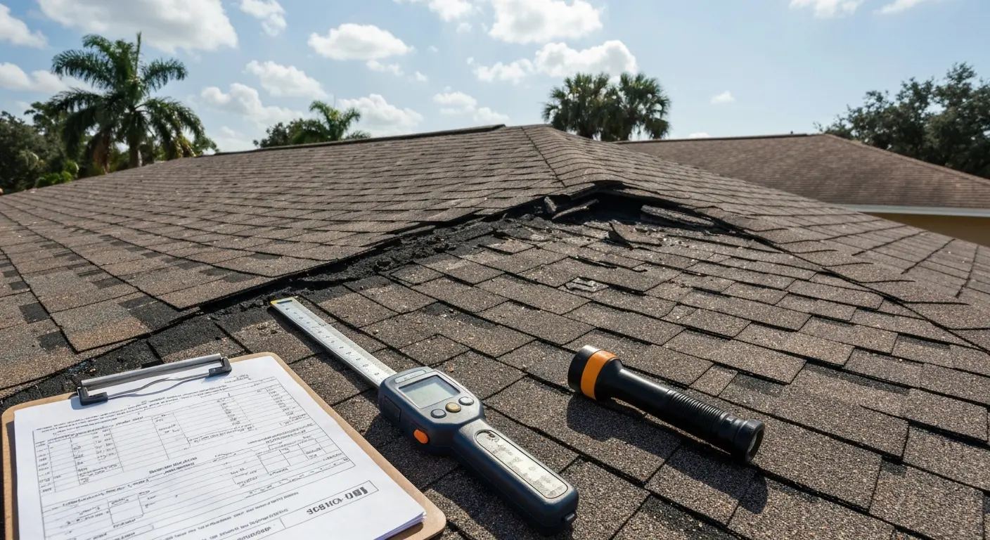Storm damage roof inspection