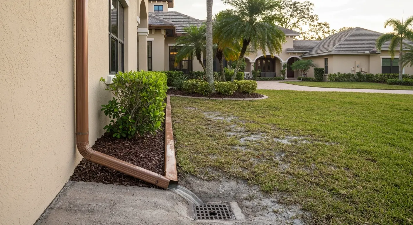 Downspout installation and drainage