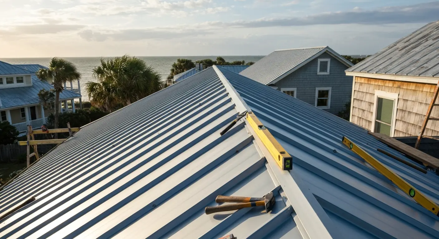 Metal roofing installation
