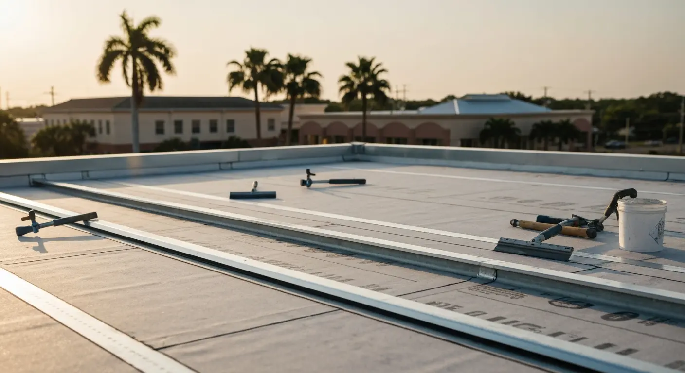 Commercial flat roof repair downtown Bonita Springs