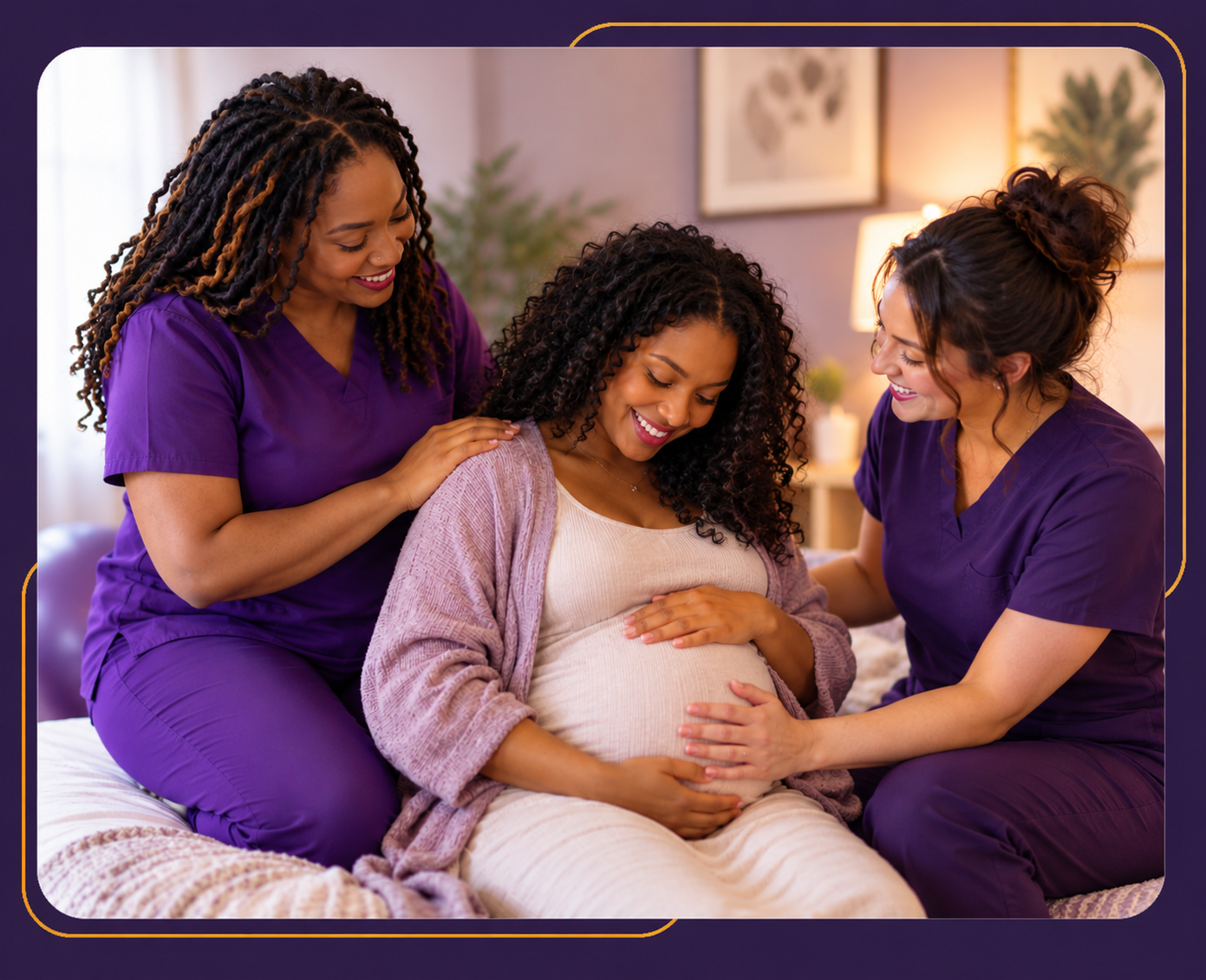 Birth Support Doula with Mother and Baby