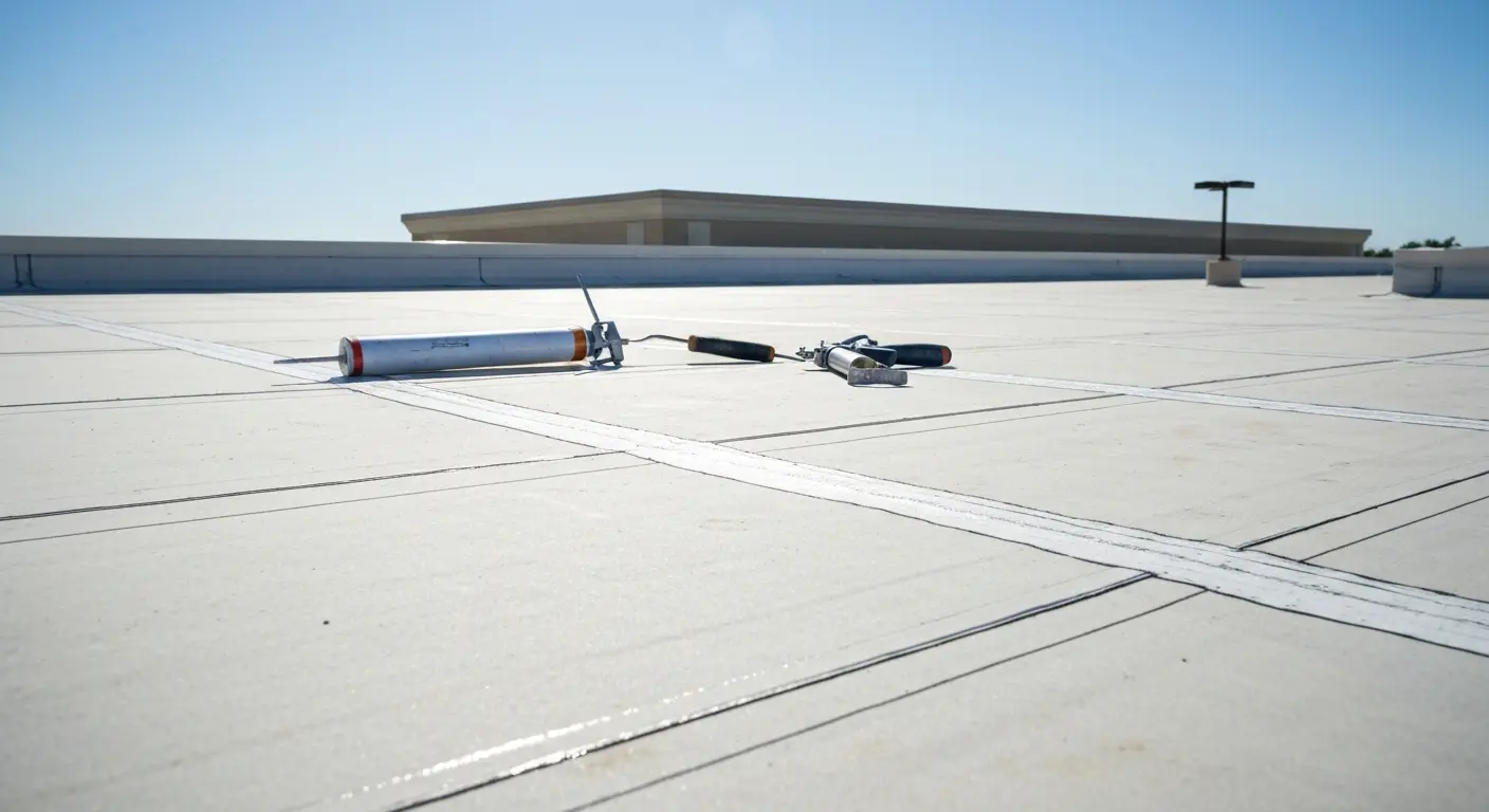 Seam sealing on commercial roof