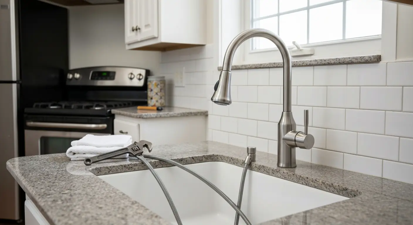 Pull-down sprayer faucet installation