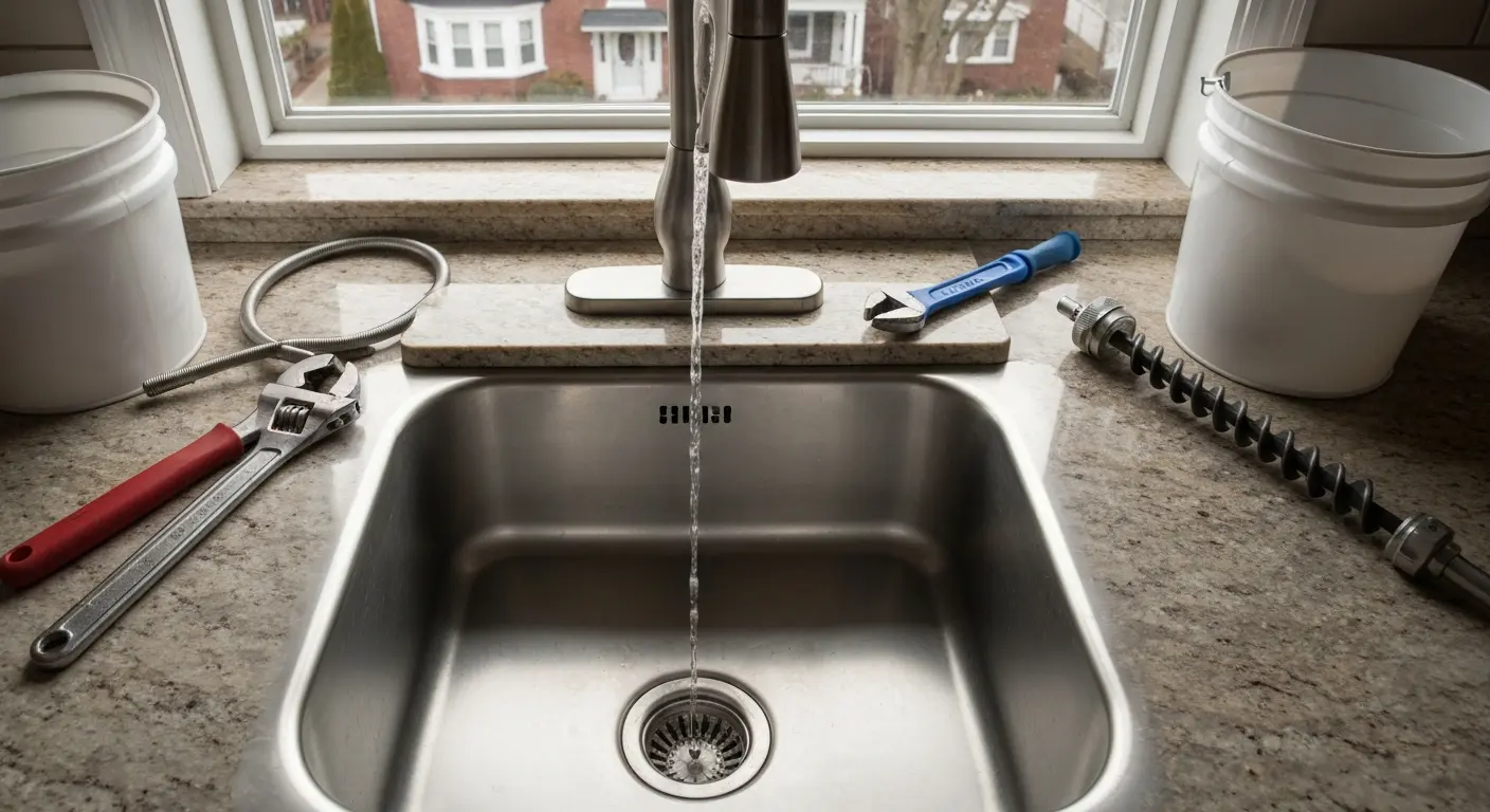 Kitchen sink drain cleaning