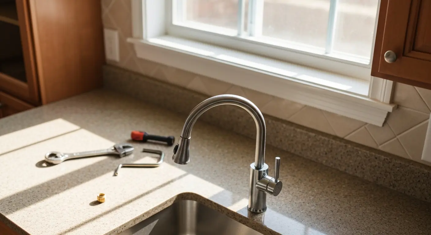 Standard kitchen faucet installation