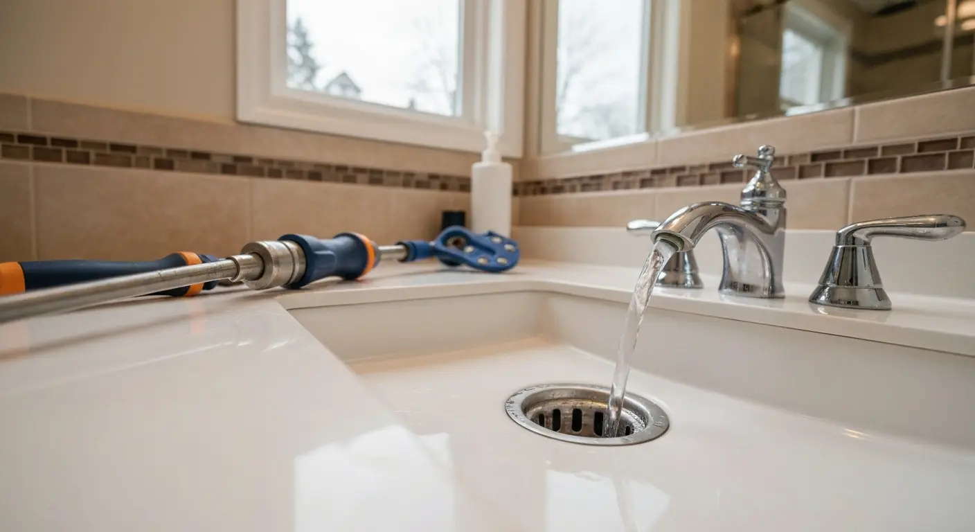 Bathroom drain cleaning service