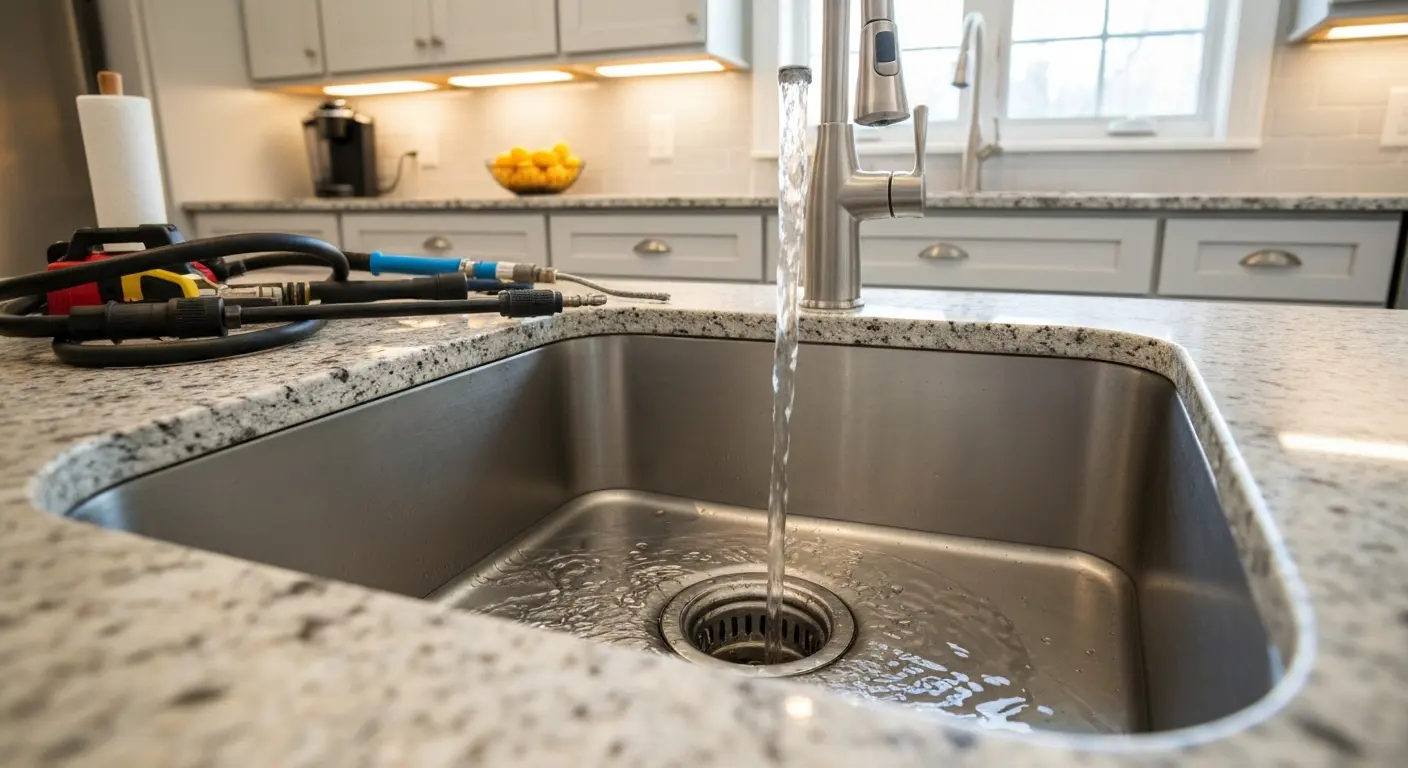 Kitchen sink drain cleaning in Bergen County