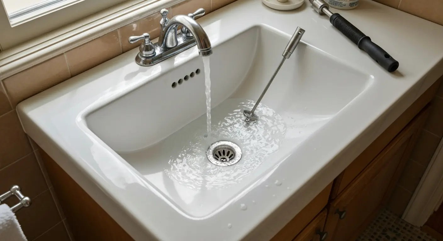 Bathroom sink drain cleaning