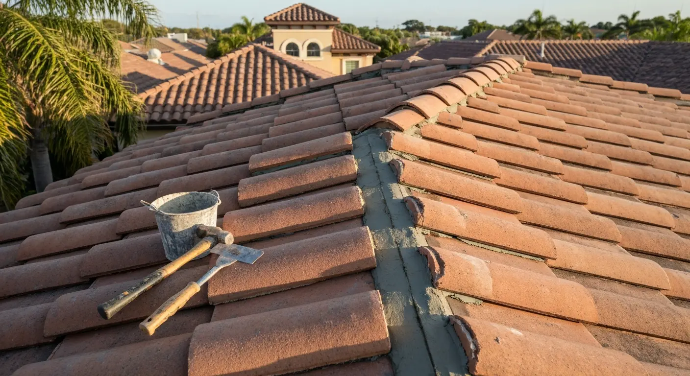 Tile roof spot repair