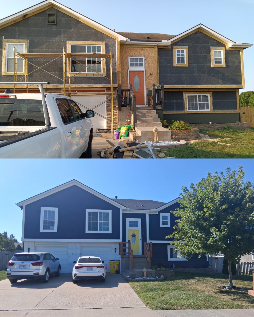 before and after home exterior painting
