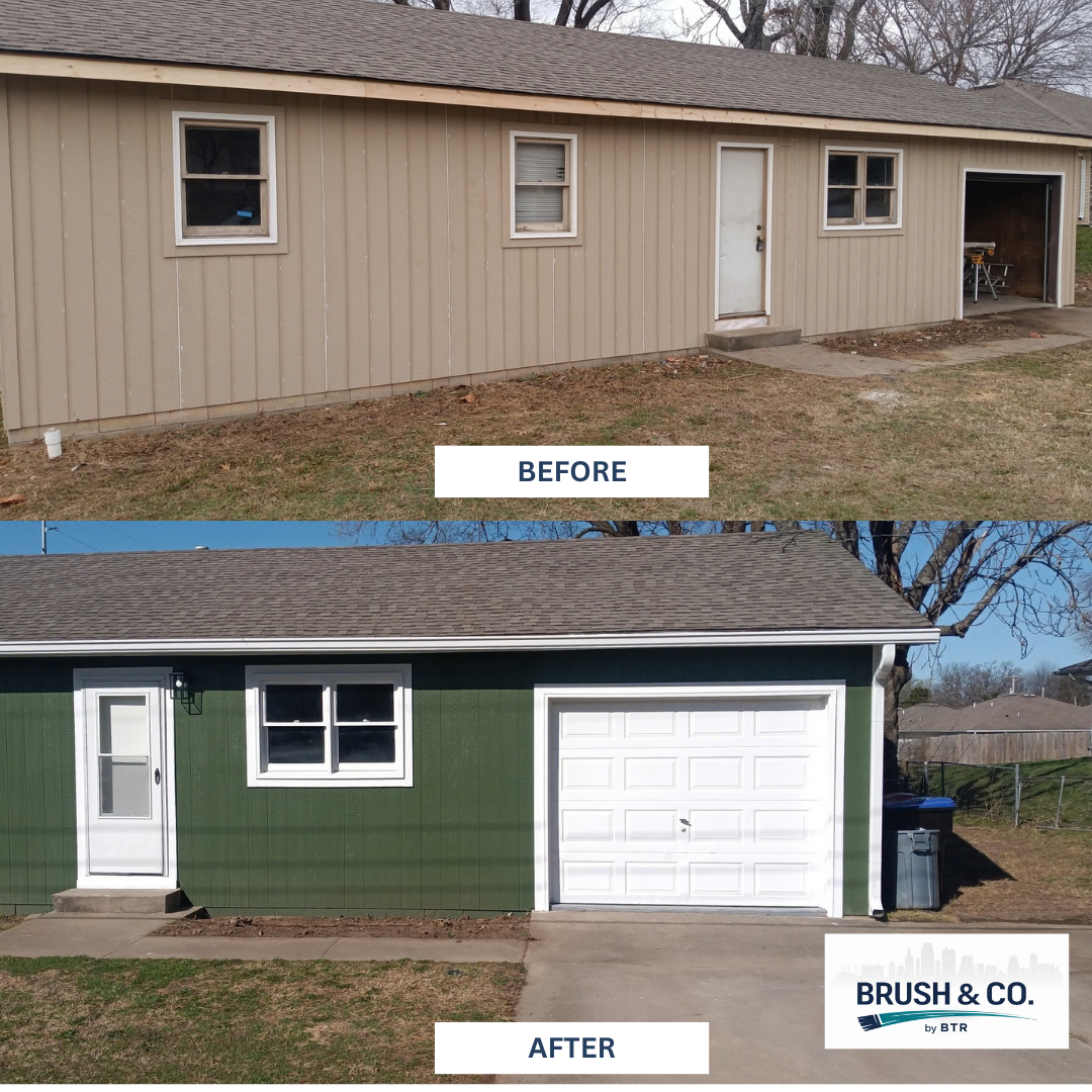 before and after exterior painting in Overland Park, KS