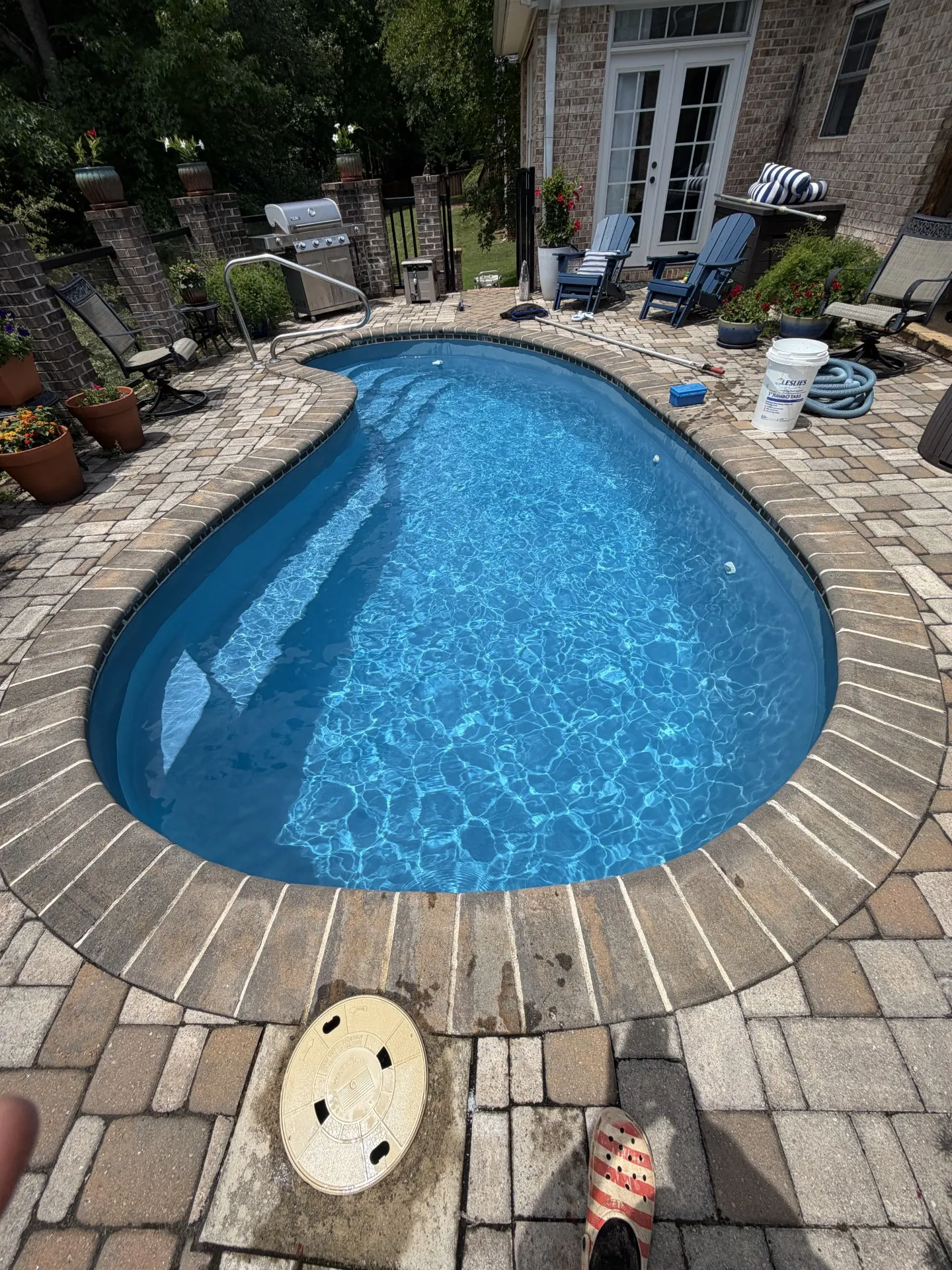 Modern pool with clean water