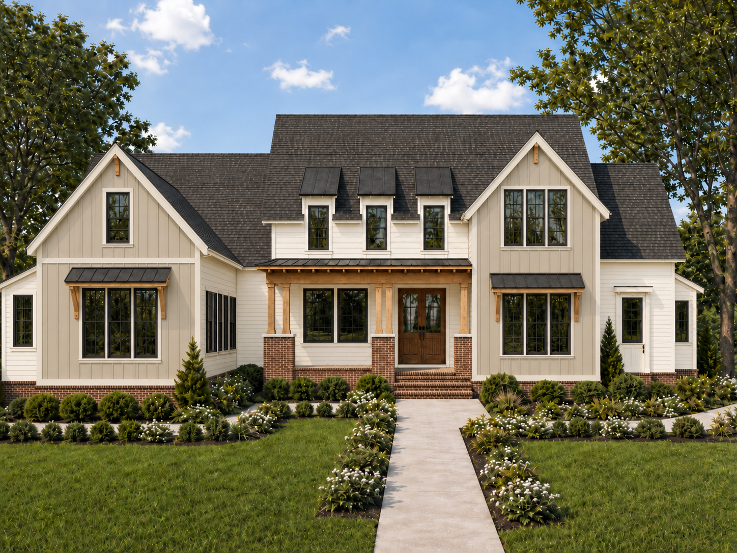 Karrus Homes farmhouse exterior rendering