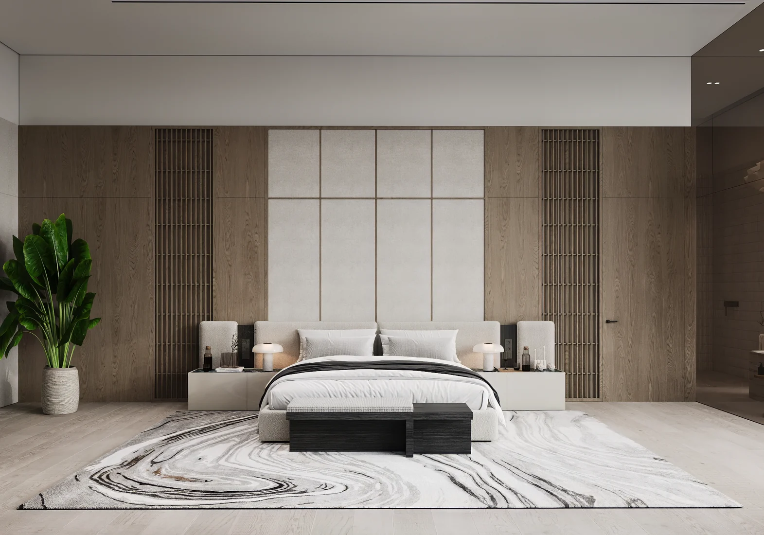Saguaro - architectural rendering of the primary bedroom