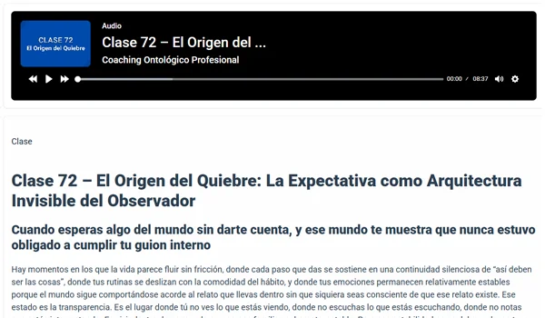 Campus ADC Academia — Vista de clases