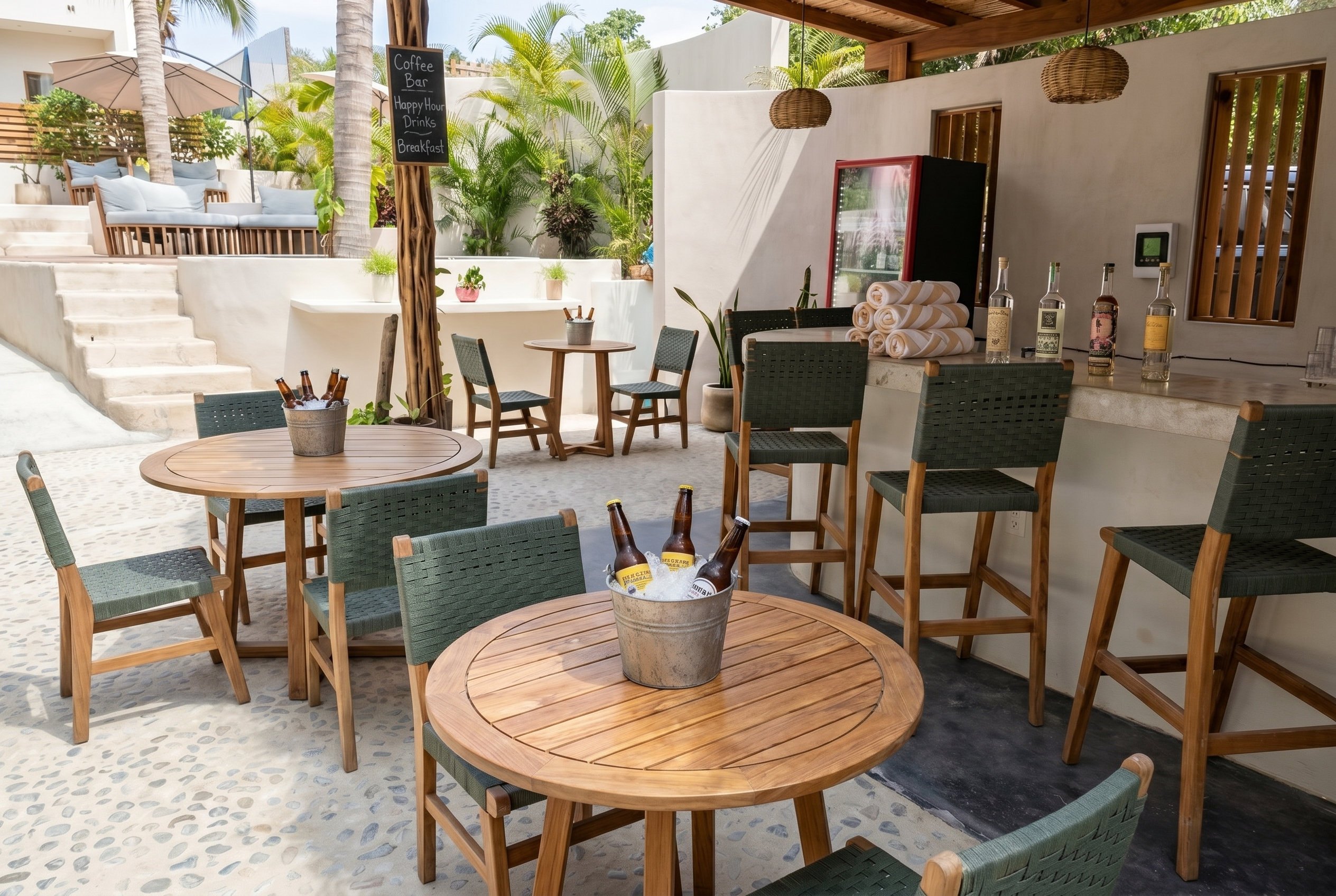 Casa Leah Pool Bar with artisanal mezcal and tropical cocktails in Puerto Escondido