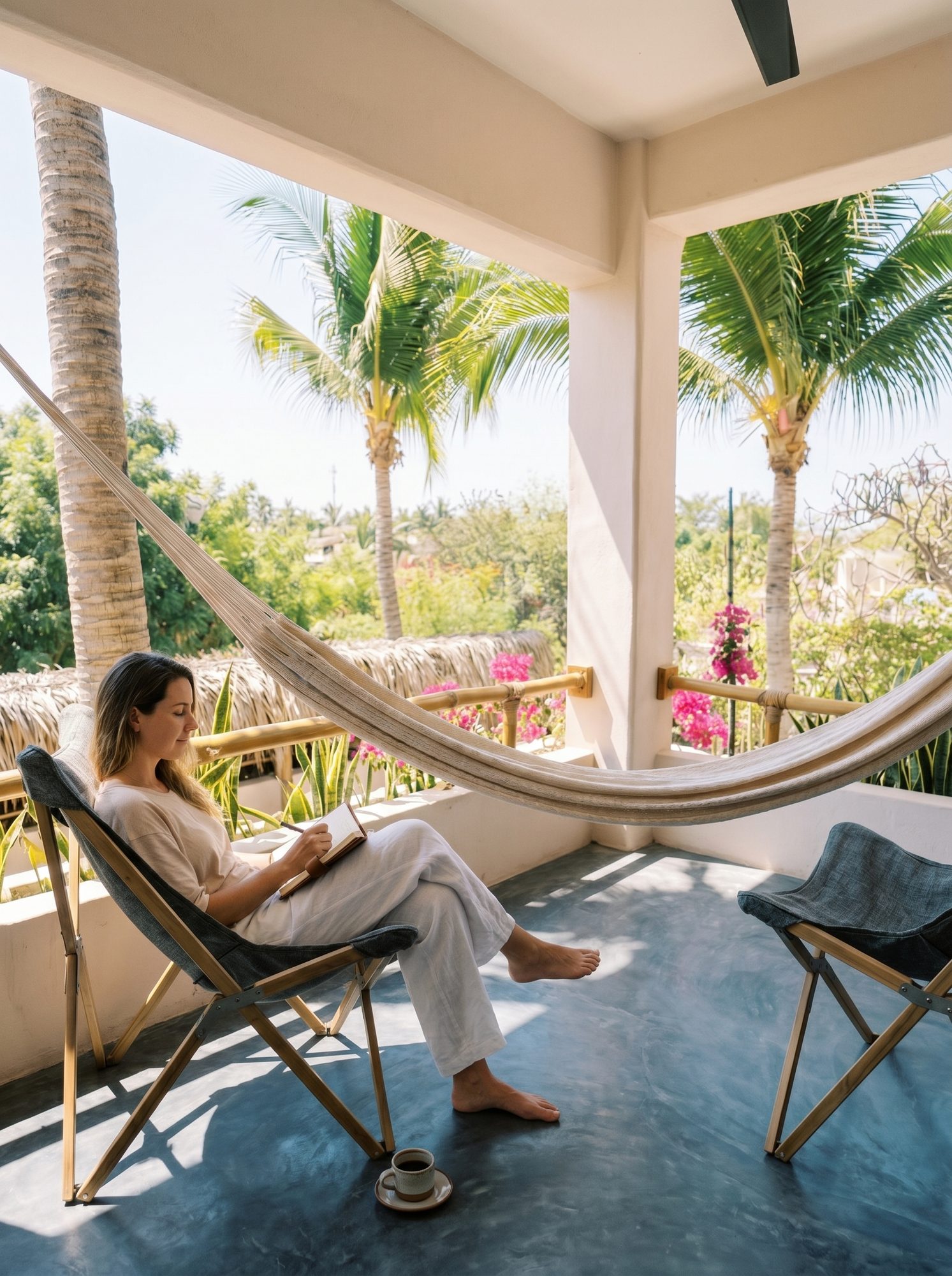 Sunset celebration with drinks on the terrace at Casa Leah Puerto Escondido