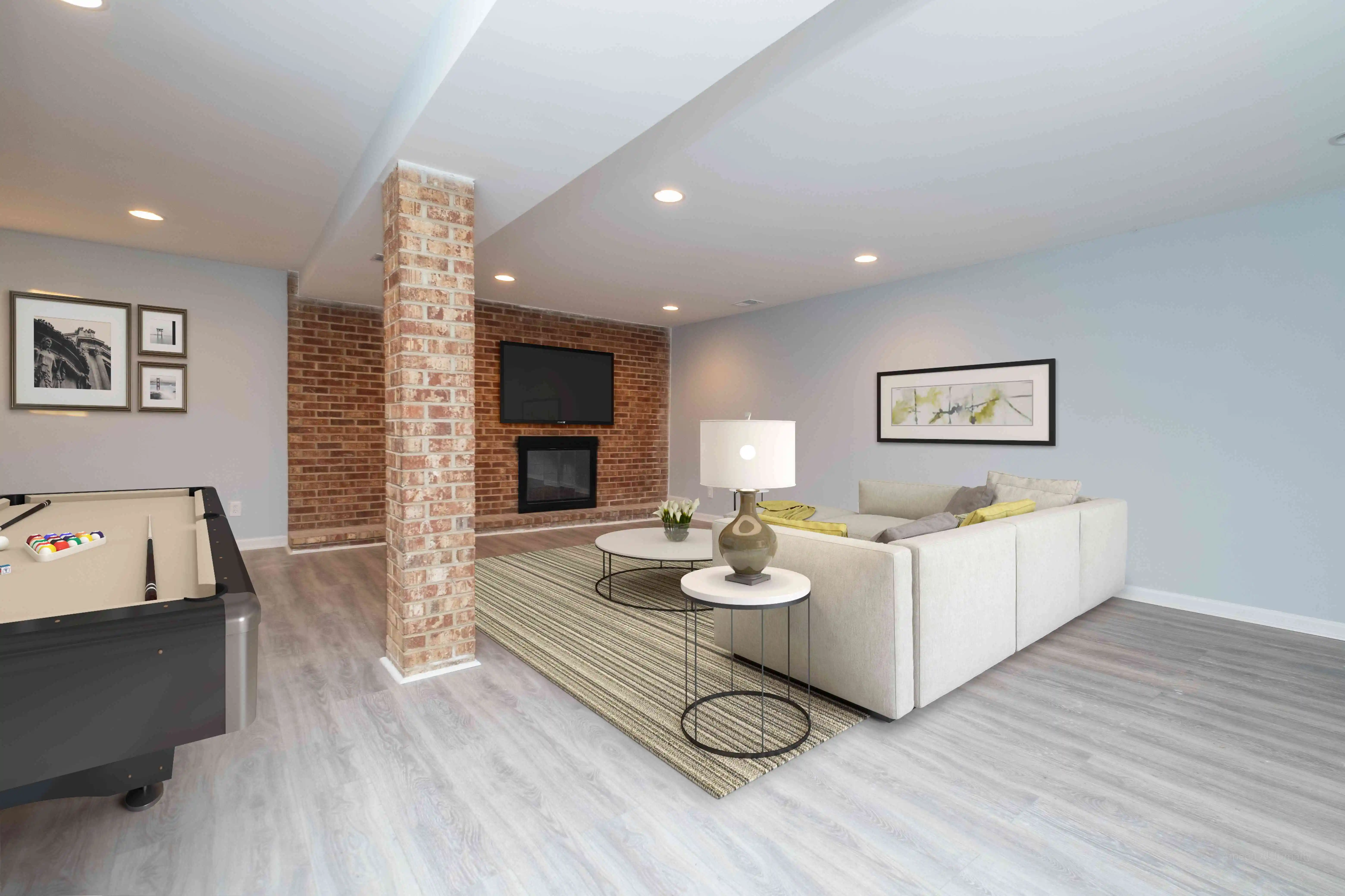 Basement finishing project completed by A To Z Construction Fairfax VA