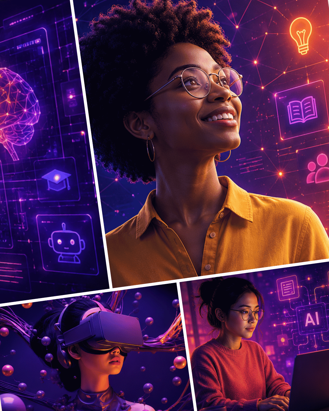 Futuristic Women Engaging With Tech