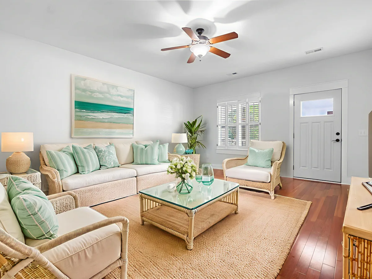 Clean, modern interior room prepared for listing photography