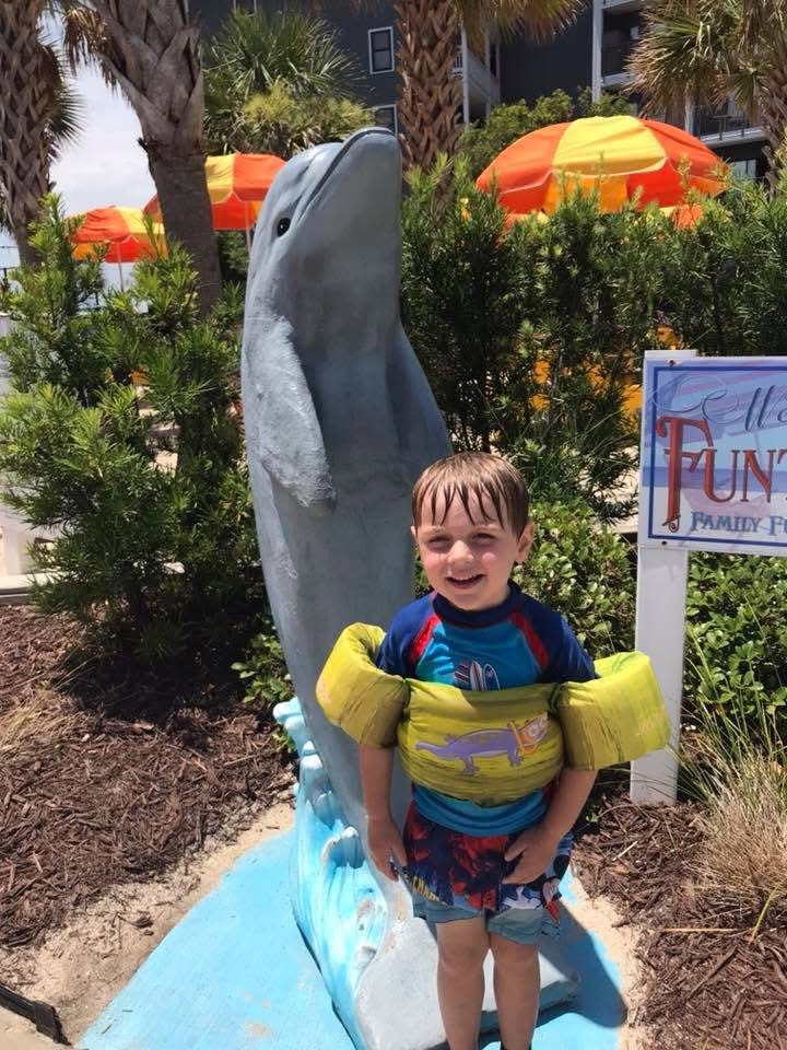 Happy kid at a family fun park