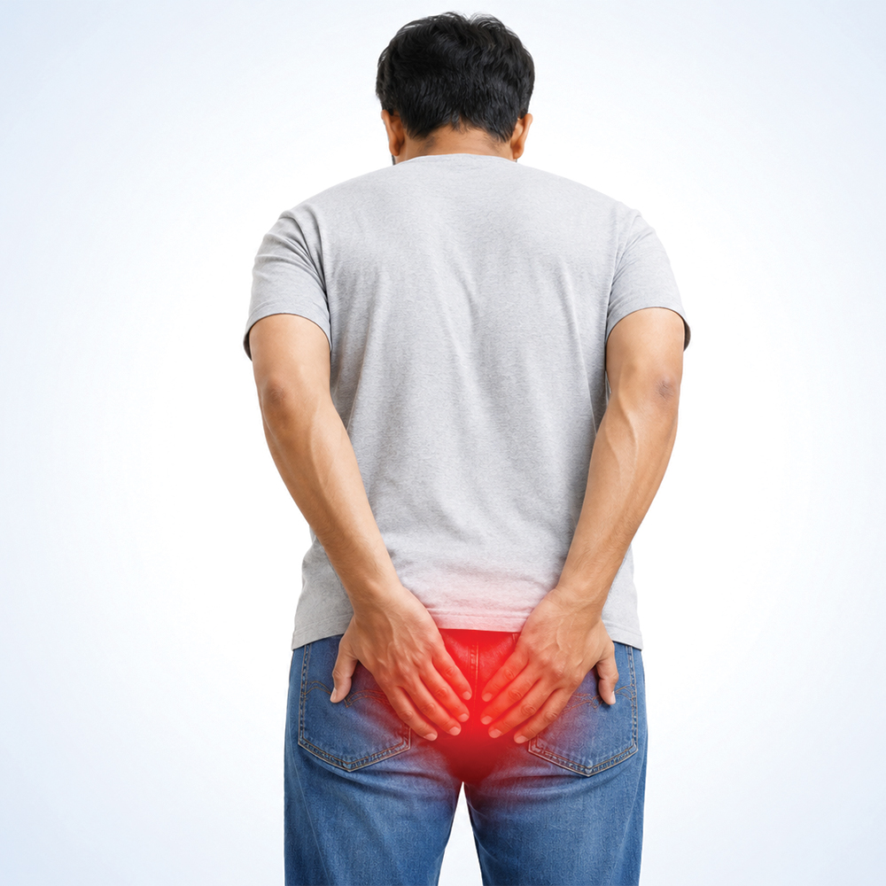 Person with lower-body discomfort