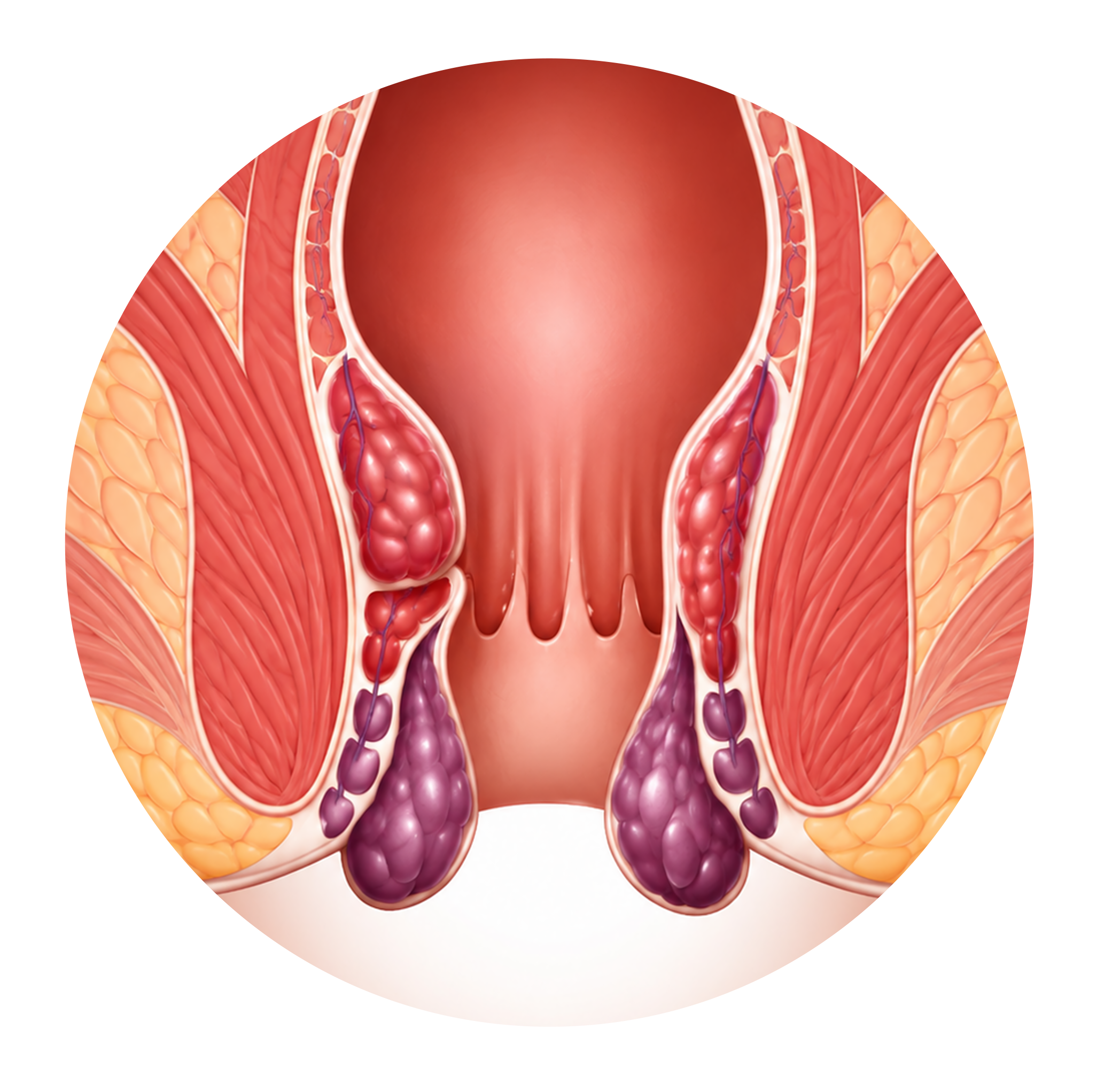 Hemorrhoids anatomy illustration
