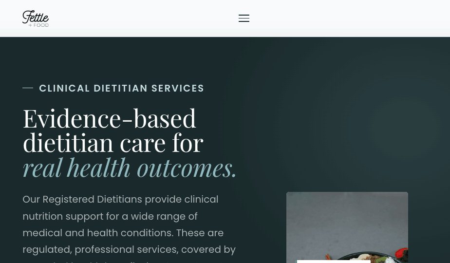 Fettle + Food website