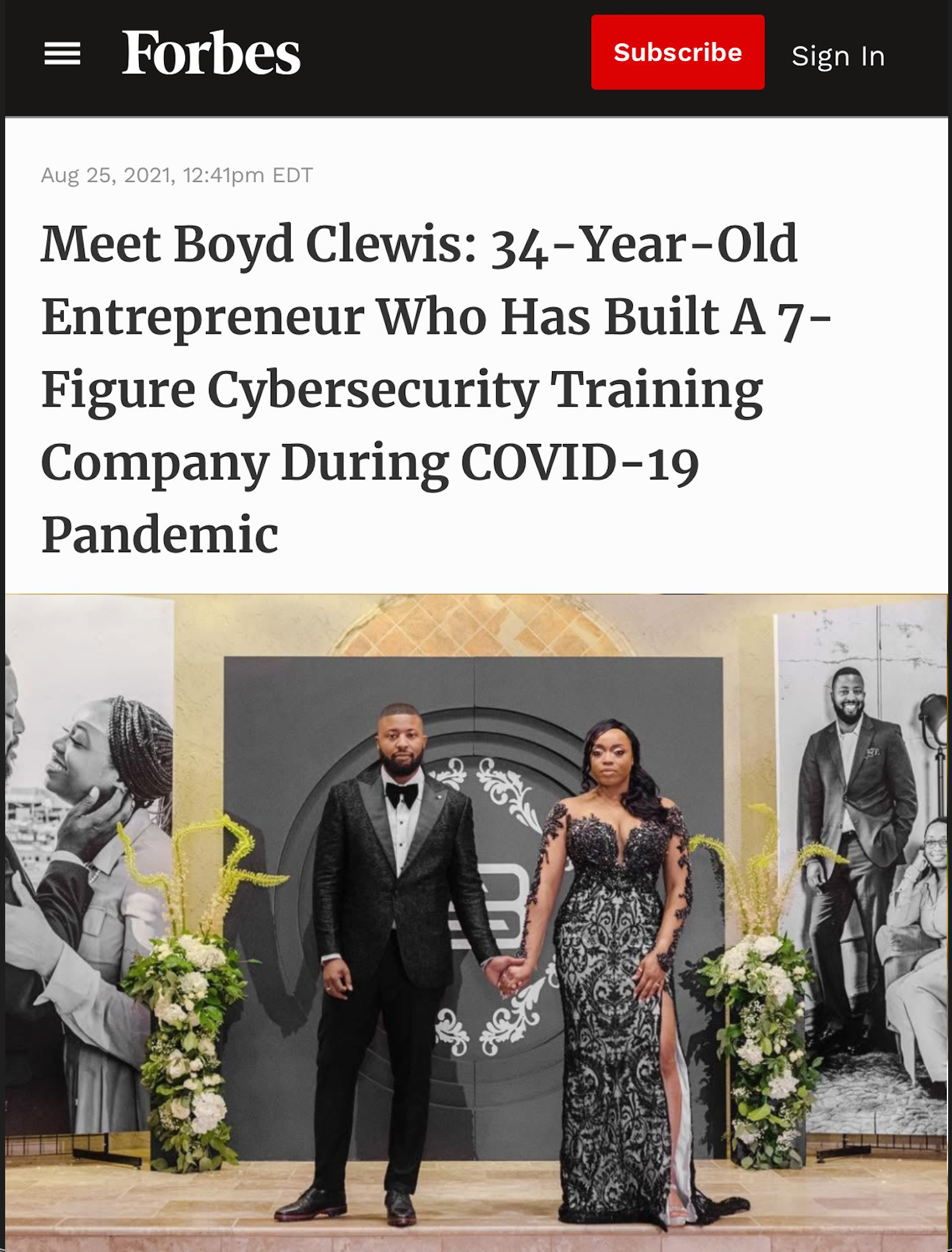 Forbes: Meet Boyd Clewis, 34-Year-Old Entrepreneur Who Has Built A 7-Figure Cybersecurity Training Company During COVID-19 Pandemic