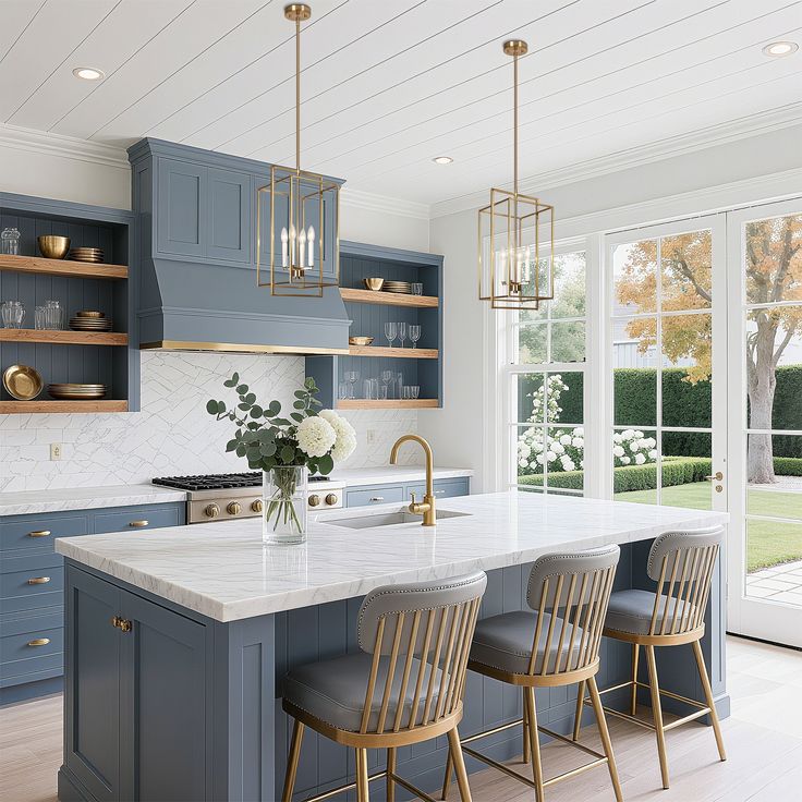 “Kitchen island with storage and seating in Bethesda home”