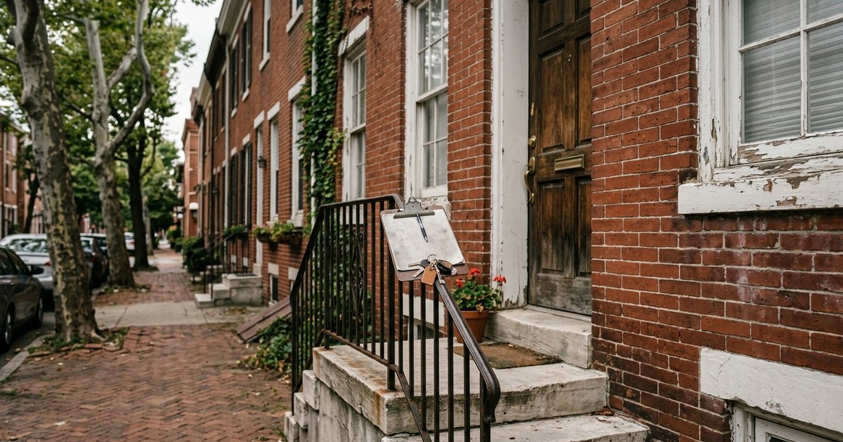 Older Philadelphia rowhome exterior needing paint, for a guide on how to sell my house fast in Philadelphia